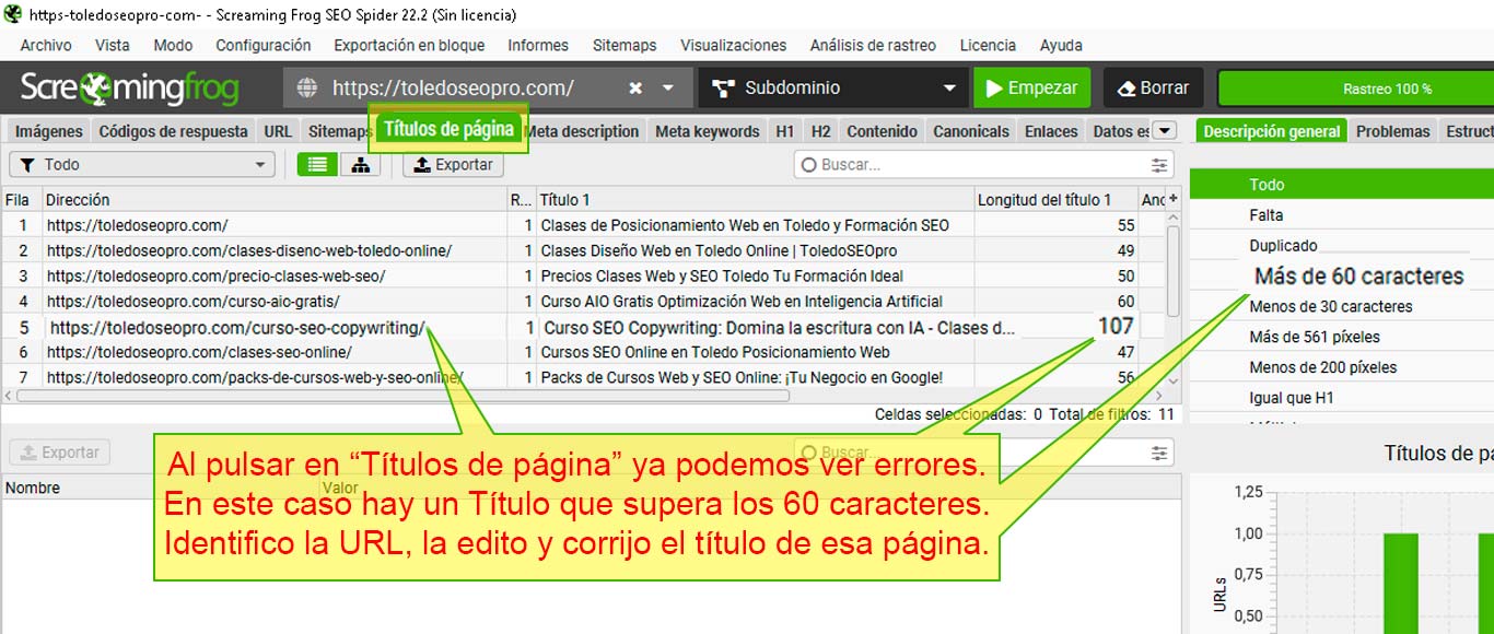 Screamingfrog-detectar-titulos-largos Screamingfrog buscando títulos largos